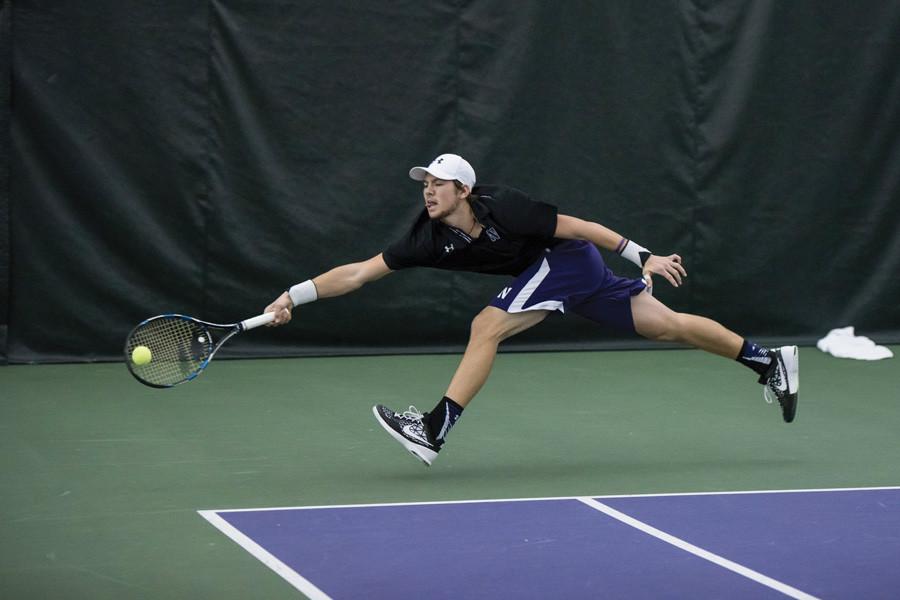 Alp Horoz lunges for the ball. With the outdoor season rapidly approaching, Northwestern is positioned well in the top 25. 