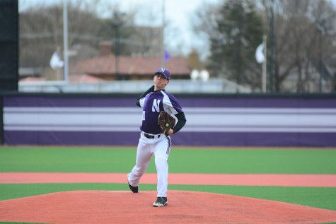 Pete Hofman delivers a pitch. The junior reliever pitched the Wildcats out of a jam in the 8th Sunday, but surrendered the eventual walk-off home run an inning later.