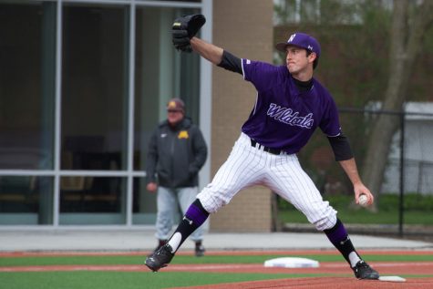 Reed Mason delivers a pitch. The senior started Friday’s series opener for Northwestern, tossing 5 innings while allowing 4 earned runs.