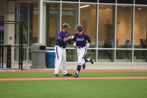 Willie Bourbon rounds third base after hitting a home run. The freshman leads Northwestern in RBIs with 21.