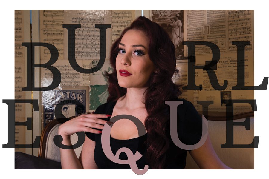 Alaura Hernandez, a Medill Senior, wears  vintage-styled hair and makeup for her burlesque character “Diore DeLure.” Hernandez has been performing in professional burlesque shows in Chicago since her freshman year after she appeared in Northwestern Burlesque.