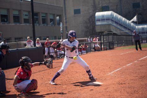 Amy Letourneau takes a pitch. The senior has been an offensive force for the Wildcats with 14 home runs in 2016. 