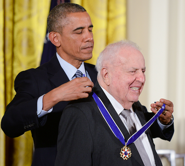 President Barack Obama presents the Medal of Freedom to Abner Mikva during a ceremony in the East Room of the White House in 2014. Mikva died on July 4 at age 90. 