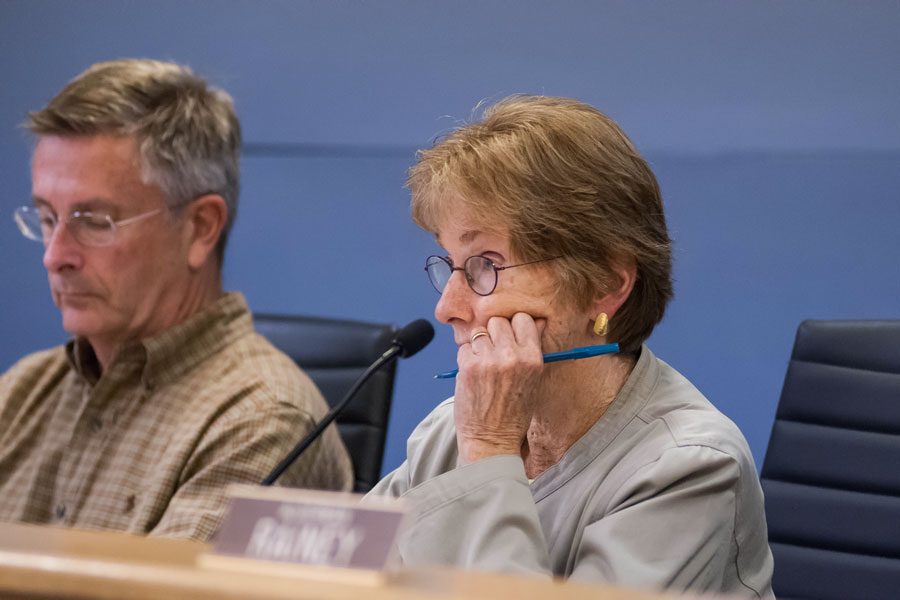 Ald. Eleanor Revelle (7th) attends Monday night’s Council meeting. Revelle originally urged the Council to vote on the benchmarking ordinance now rather than later, but agreed to hold the vote until November.