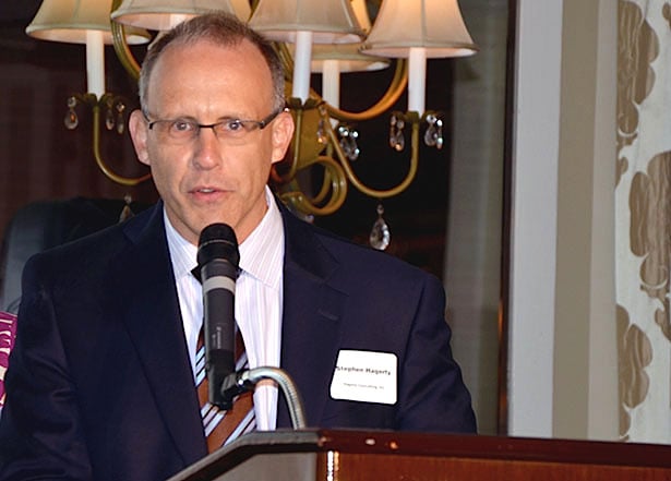 Steve Hagerty speaks at an event in 2012. Hagerty, an emergency management consultant, confirmed to The Daily on Monday that he was running for mayor of Evanston. 