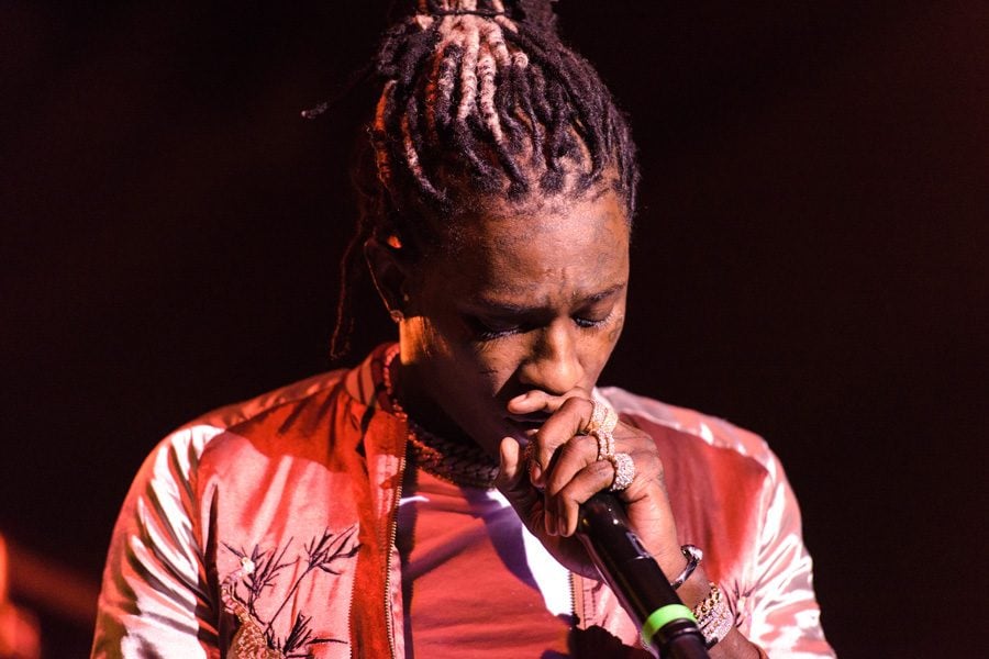 Rapper Young Thug performs during A&O Blowout on Friday.  