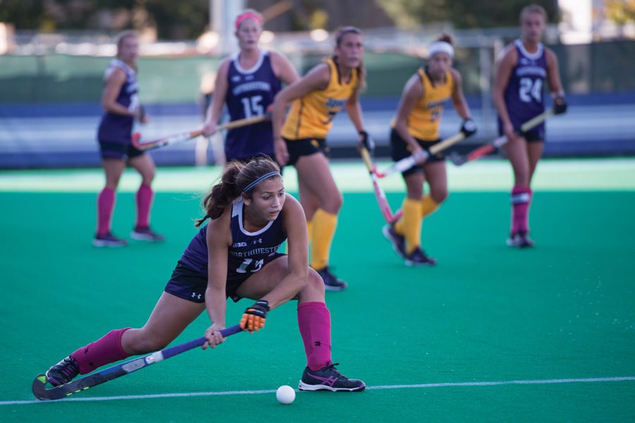 Lily Gandhi moves the ball. The freshman back and Northwestern travel to Michigan this weekend to play their final Big Ten game of the season Friday against Michigan State.