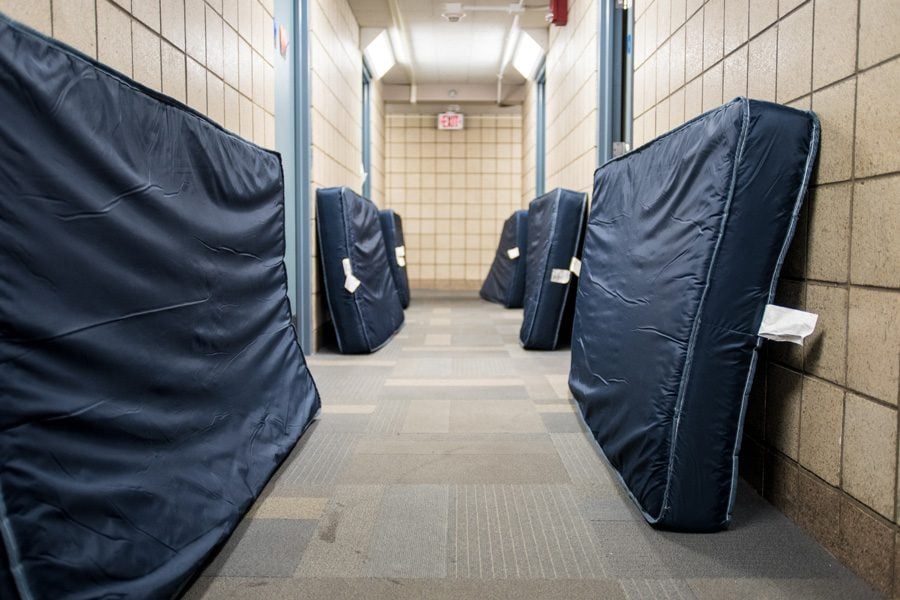 Six mattresses are put outside students’ rooms in Ayers College of Commerce and Industry. Many students in CCI found mold on the bottom of their mattresses.