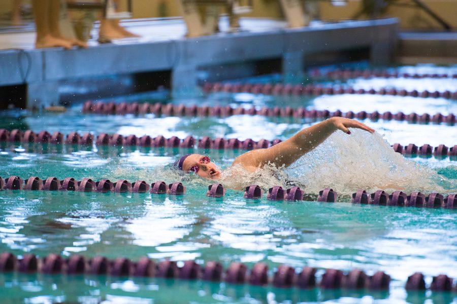 Lacey Locke swims for the wall. The senior captain figures to be one of Northwestern’s leaders as the team prepares for the season.