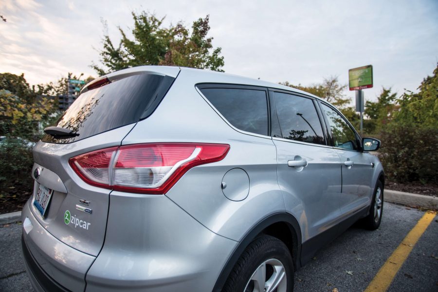 A Zipcar is parked on Northwestern’s campus. According to a recent study, the car sharing company has reduced the number of individually-owned vehicles on college campuses nationwide.
