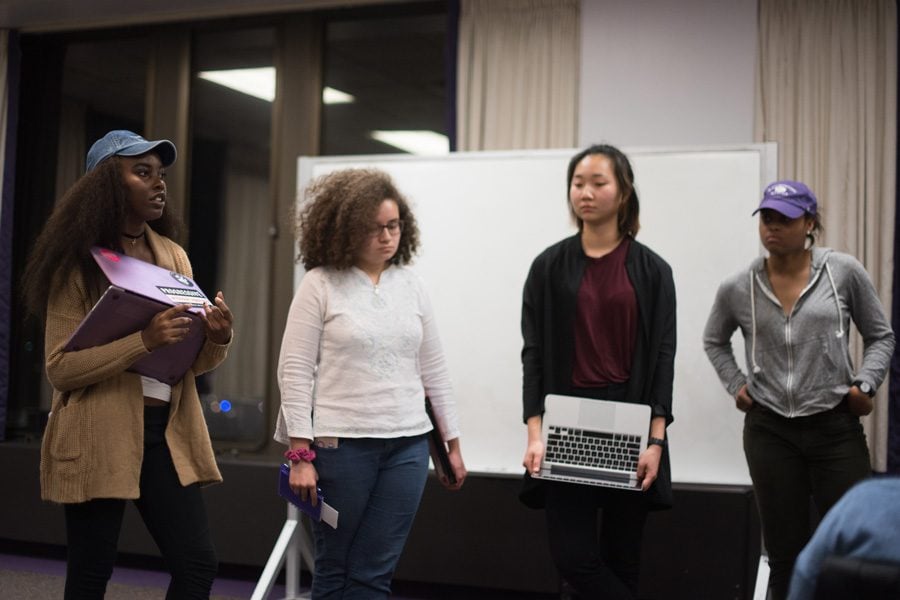 Four senators address Associated Student Government about new emergency legislation about undocumented immigrants. The legislation, which proposes to make Northwestern a sanctuary for undocumented students, was introduced Wednesday night.