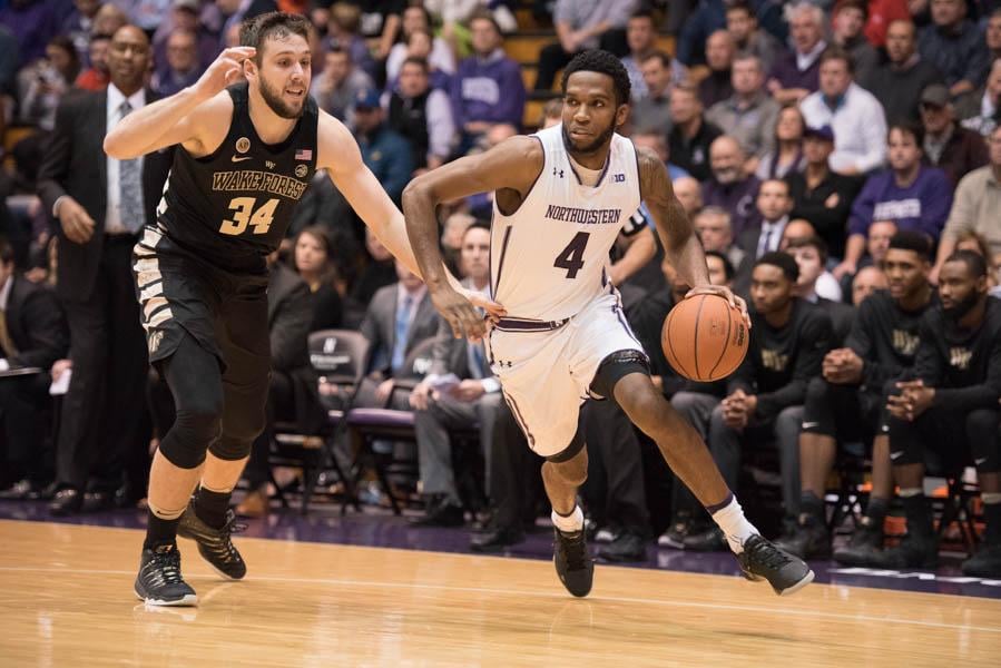 Vic Law takes a defender off the dribble. The sophomore forward scored 8 of his 16 points in the first half against DePaul, helping Northwestern open up a huge lead.