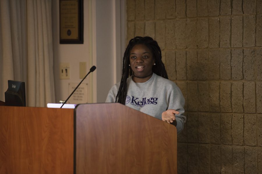 Communication senior Danielle Harris discusses methods for transforming passive activism into social progress at an event Thursday. “From Slacktivism to Activism: Combatting Social Inaction” discussed how to use resources, gain knowledge and get involved in a meaningful manner.