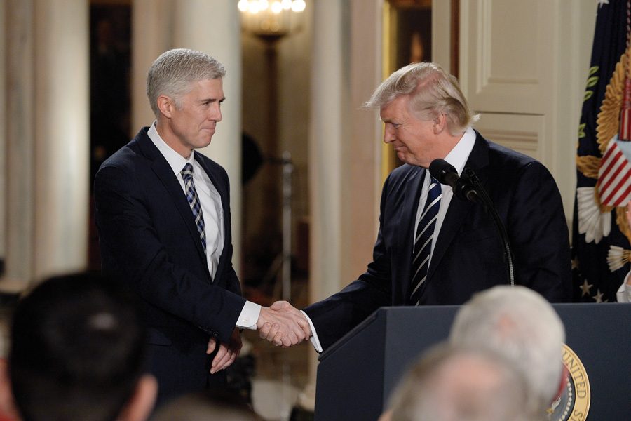 President Donald Trump on Jan. 31 announces Supreme Court nominee Neil Gorsuch in the East Room of the White House. Illinois Democrats in January introduced a bill to protect access to abortion clinics in response to last year’s election.