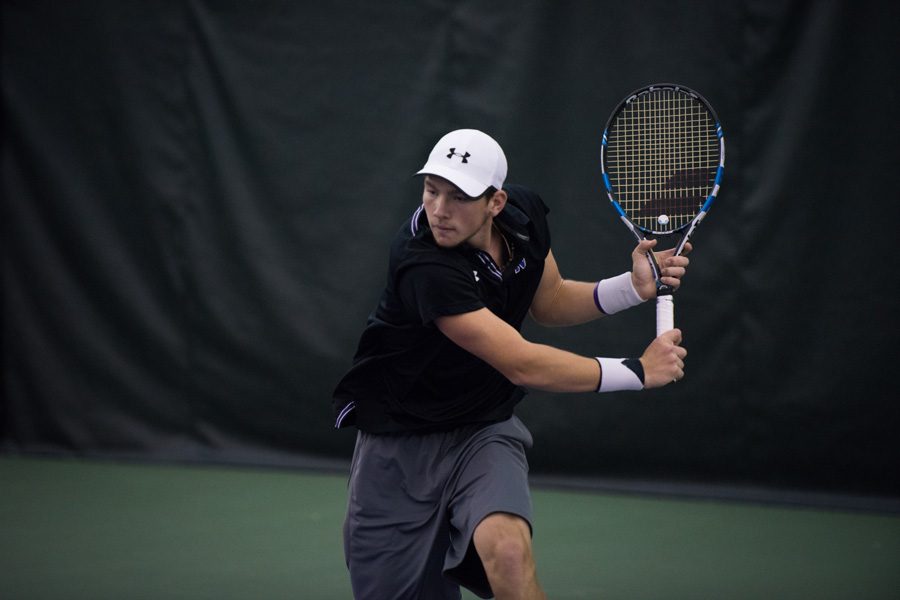 Strong Kirchheimer readies a backhand. The senior was unable to lift Northwestern over elite competition this weekend.