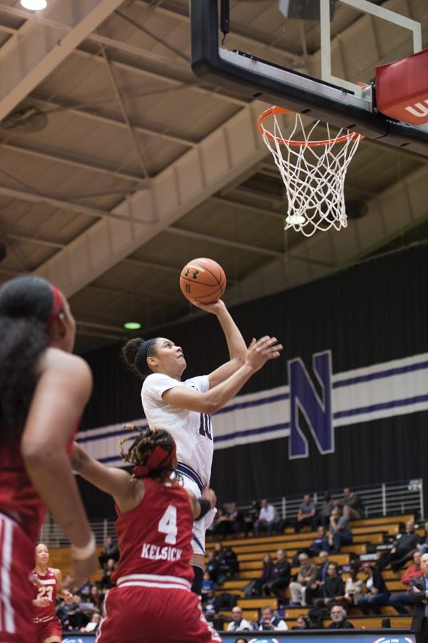 Nia Coffey skies for a layup. The forward was honored alongside her fellow seniors prior to Sunday’s win.