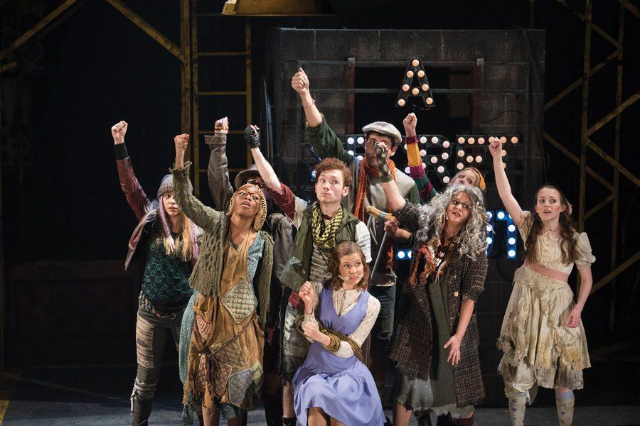 In “Urinetown: The Musical,” a group of townspeople rebels against a company who is charging them to use toilets. The production will run Friday through Feb. 26 in the Ethel M. Barber Theater. 