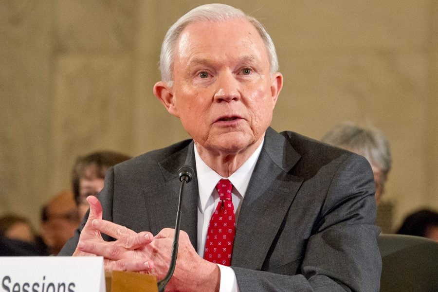 Attorney+General+Jeff+Sessions+sits+for+his+confirmation+hearings+earlier+this+year.+On+Monday%2C+Session+said+he+would+%E2%80%9Cclaw-back%E2%80%9D+U.S.+Justice+Department+funds+that+go+to+sanctuary+cities%2C+counties+or+states.