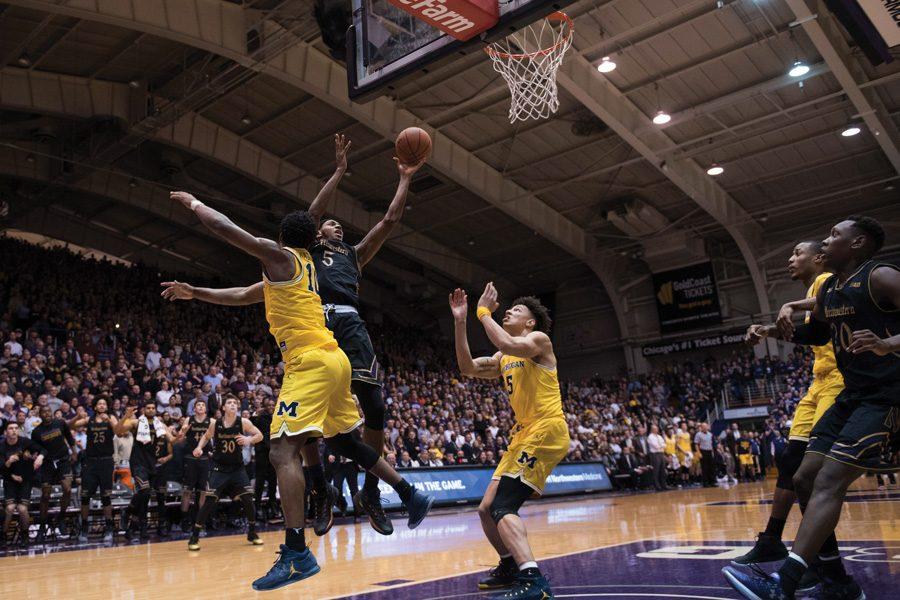 Dererk Pardon lays in the game-winning basket against Michigan. The sophomore center scored  off a full-court inbound pass as time expired. 