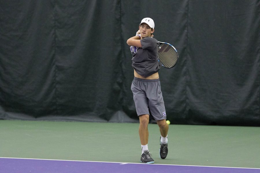 Sam Shropshire fires a forehand. The senior and the Wildcats are seeking doubles success in this weekend’s matches.
