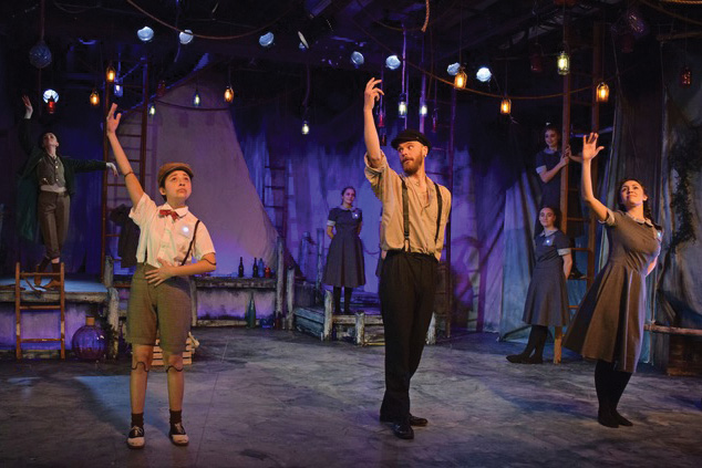 Left to right: Julissa Contreras, Chris Chmelik and Haley Bolithon act in a production of “Pinocchio.” Northwestern alumna Sarah Cartwright (Communication ’15) also acts in the play, which runs until May 14.