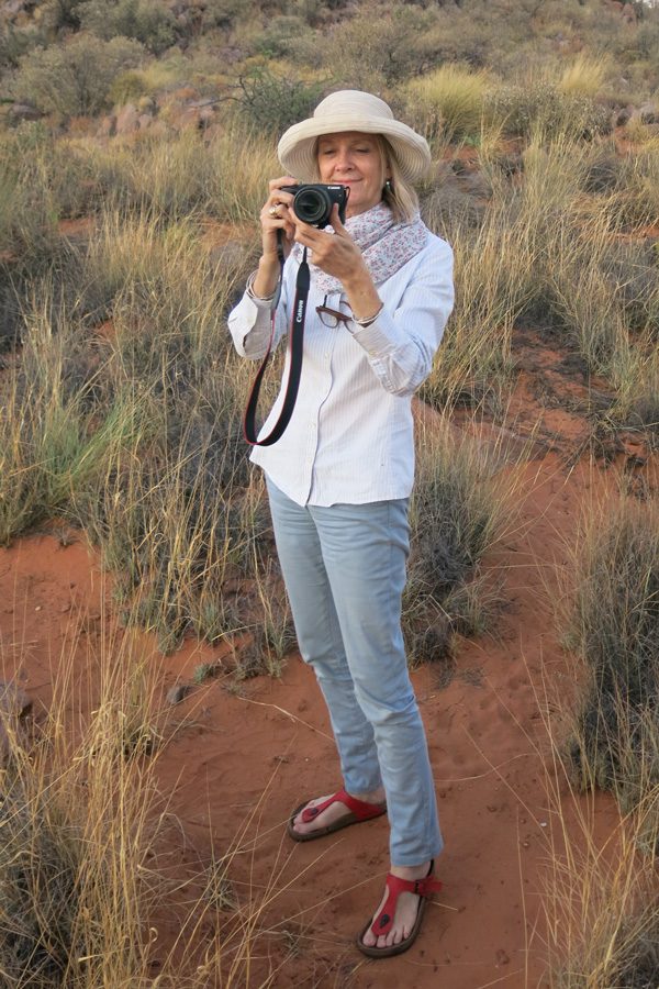 South African artist and academic Pippa Skotnes does field work in the Northern Cape, a South African province. Skotnes is this years Roberta Buffett Visiting Professor of International Studies.