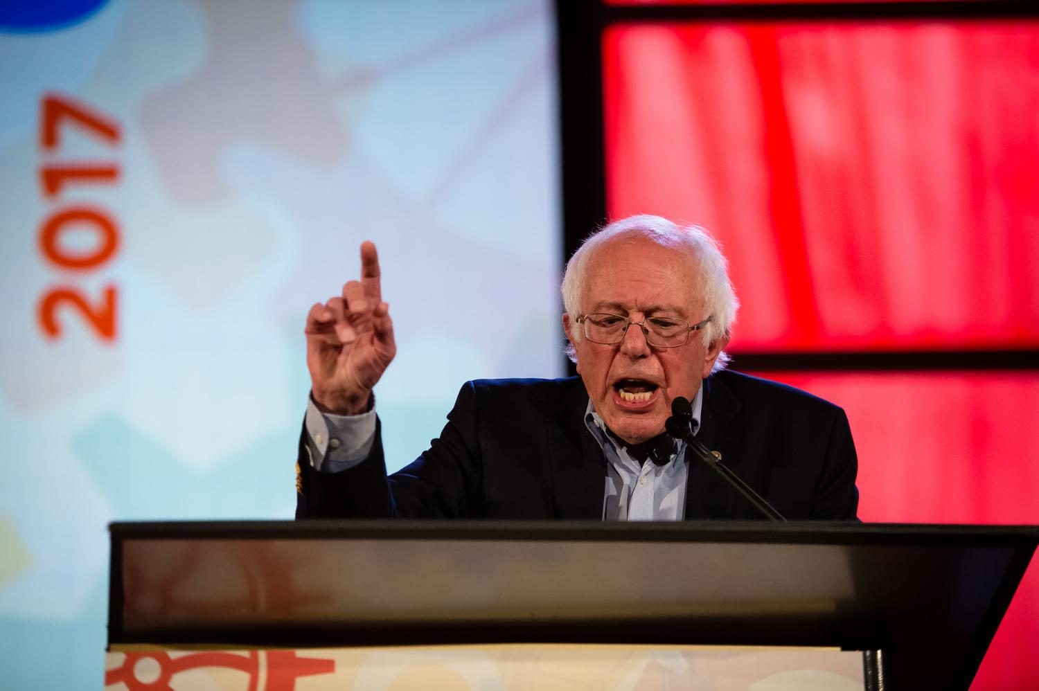 U.S. Sen Bernie Sanders (I-Vt.) speaks at the Peoples Summit in Chicago. The former presidential candidate addressed future steps for the Democratic Party after its 2016 election defeat.