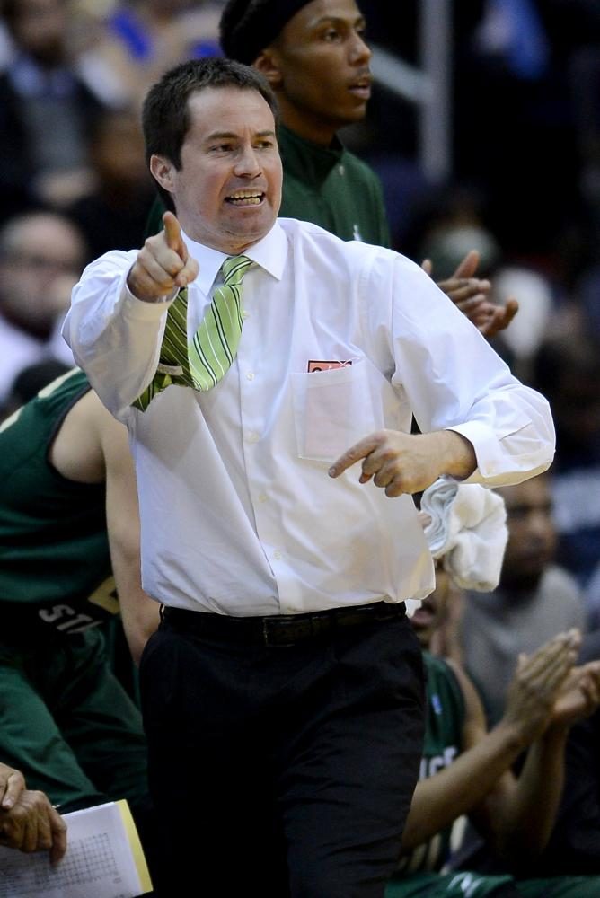 Then-Wright State coach Billy Donlon coaches in a 2013 game. Donlon was hired as an NU assistant Monday.