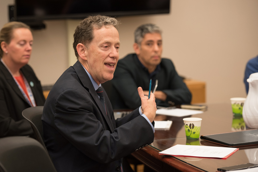 Evanston/Skokie School District 65 superintendent Paul Goren speaks at Thursday’s City-School Liaison Committee meeting. Officials presented ways school districts and the city have been taking action on equity.
