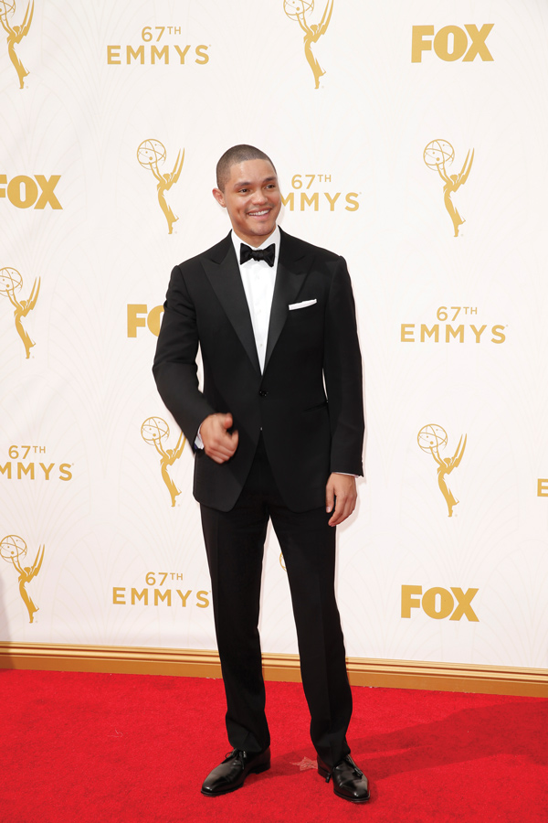  Trevor Noah arrives for the 67th Annual Emmy Awards at the Microsoft Theater in Los Angeles on Sunday, Sept. 20, 2015. Noah will speak at Northwestern on Oct. 15.
