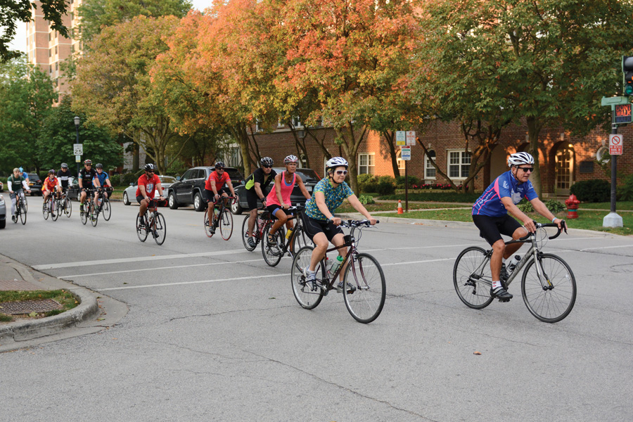 Cyclists ride through Evanston for Over the Rainbow’s 10th Annual Challenge Tour. OTR raised $150,000 at the Sunday event. 