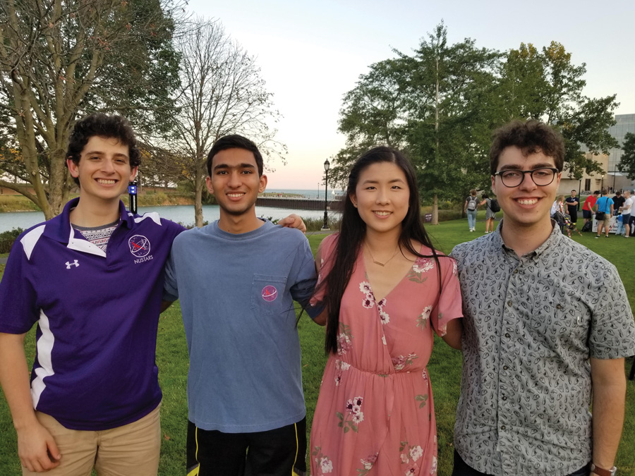 Josh Werblin, Manan Shah, Cindy Chen and Noah Sims are part of a new NUSTARS team that will compete for a chance to set a world record. The team had to design a new type of rocket that will use only Alka-Seltzer and water as fuel. 