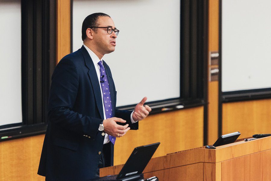 Provost Jonathan Holloway speaks at Faculty Senate. Holloway, who previously served as the dean of Yale College, told The Daily in an interview that he had the “Morty effect” at Yale.
