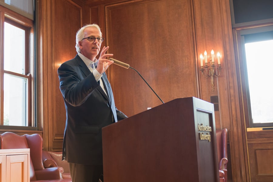 Ivo Daalder, former U.S. ambassador to NATO, addresses the audience during his talk “Donald Trump and the End of the Liberal World Order.” He discussed how Trump’s election may cause the international order to shift to a multilateral balance of power.