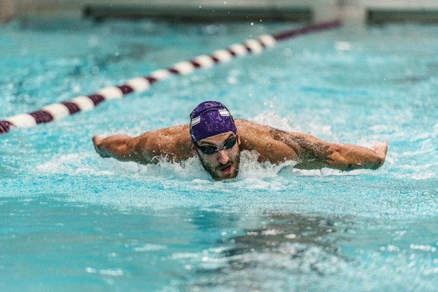 Nick Petersen swims. The senior and the Wildcats earned their first two wins of the season over the weekend.