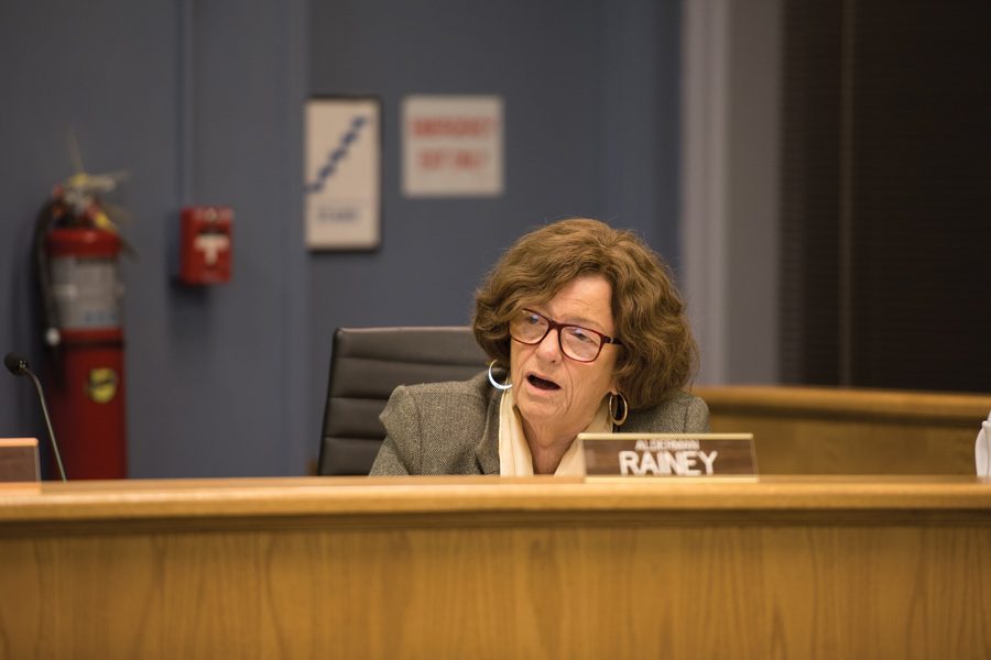 Ald. Ann Rainey (8th) at City Council on Monday. Rainey has been a driving force in the redevelopment on Howard Street. 
