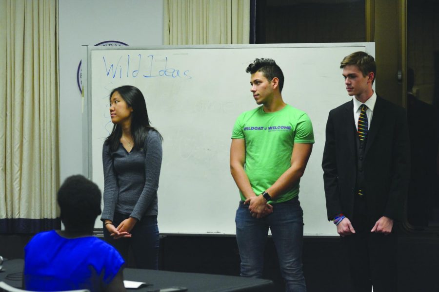 Leo Scheck (center) looks on during Associated Student Government Senate. The Communication sophomore was elected to the Wild Ideas committee at Wednesdays Senate.