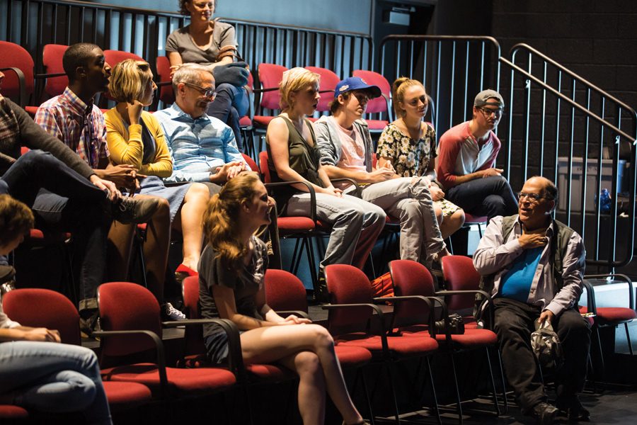 Audience members attend the workshop for “Digging up Dessa.” The play, written by Communication Prof. Laura Schellhardt and directed by Communication Prof. Rives Collins, will premiere Feb. 3 at The Kennedy Center in Washington. 