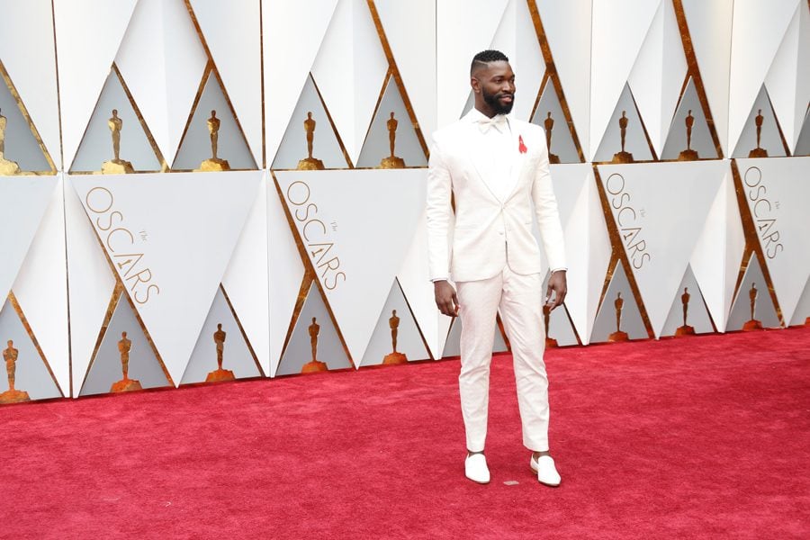Playwright Tarell Alvin McCraney poses at the 89th Academy Awards in February. McCraney spoke about how his experiences as a black, queer artist have influenced his scripts at a Friday event. 
