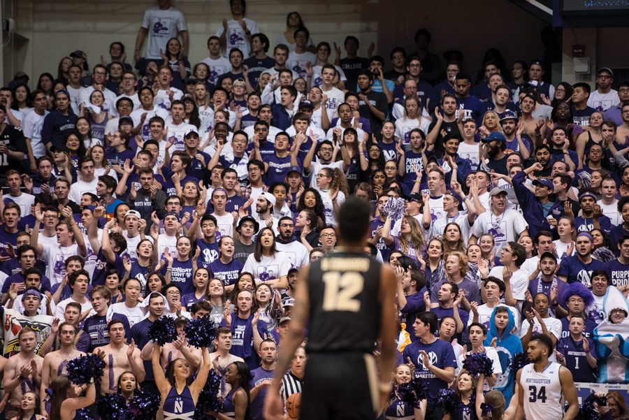 The crowd during a men’s basketball game at Welsh-Ryan Arena last season. The Wildcats will play at Allstate Arena while Welsh-Ryan Arena is renovated during the 2017-18 season.