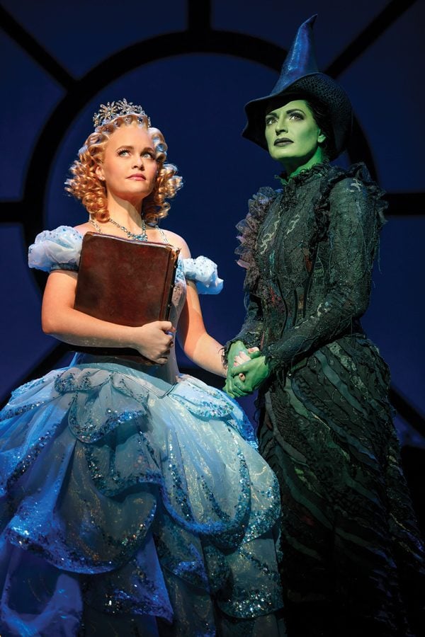 Amanda Jane Cooper (left) and Jackie Burns star in Broadway’s “Wicked.” For the second year in a row, Northwestern ranked seventh in Playbill’s list of the most represented colleges on the Broadway stage.