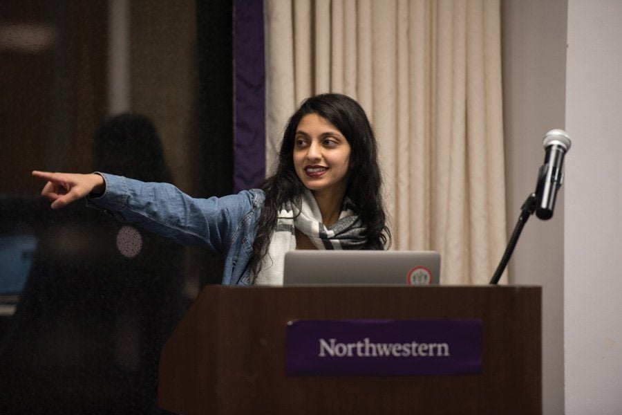 Nehaarika Mulukutla speaks during ASG Senate last academic year. The Weinberg senior said ASG will appoint a student to the ACIR this week.