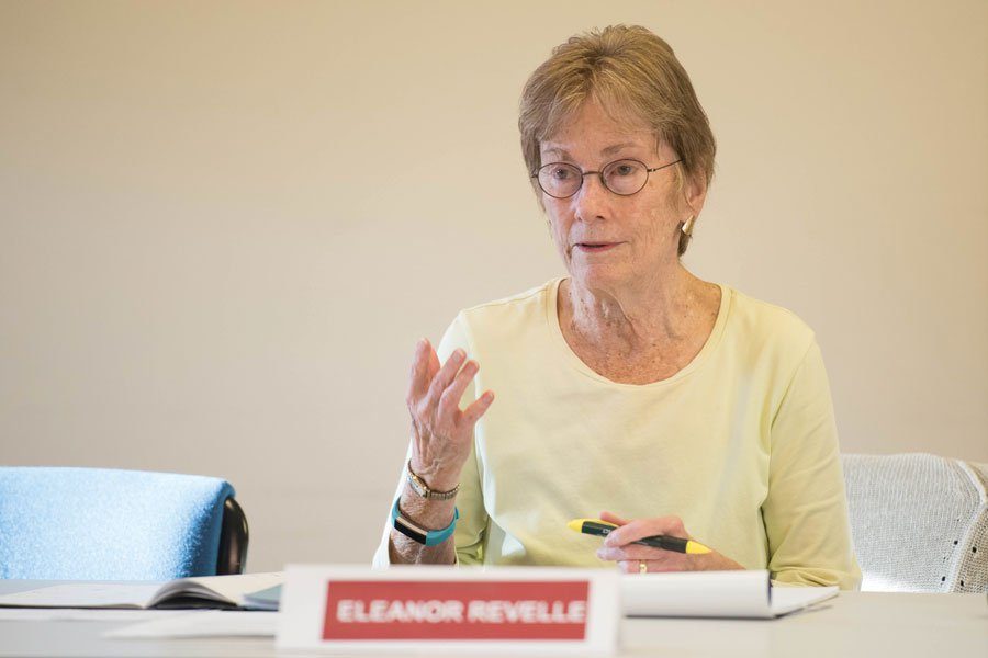 Ald. Eleanor Revelle (7th) speaks at a city meeting. Aldermen voted Monday to approve a tax on vacation rental properties in Evanston.