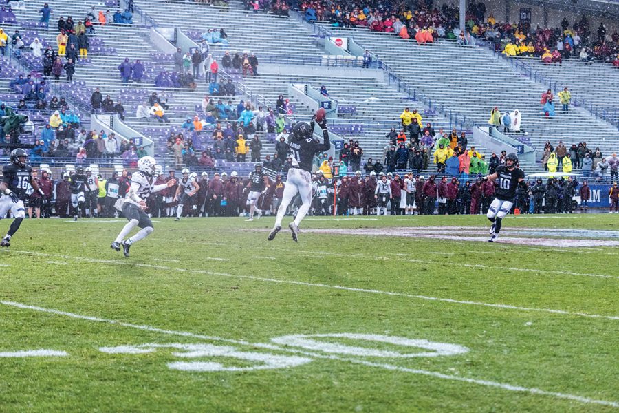 Kyle Queiro intercepts Minnesota quarterback Demry Croft. Queiro and fellow senior safety Godwin Igwebuike are approaching the end of their illustrious Northwestern careers. 