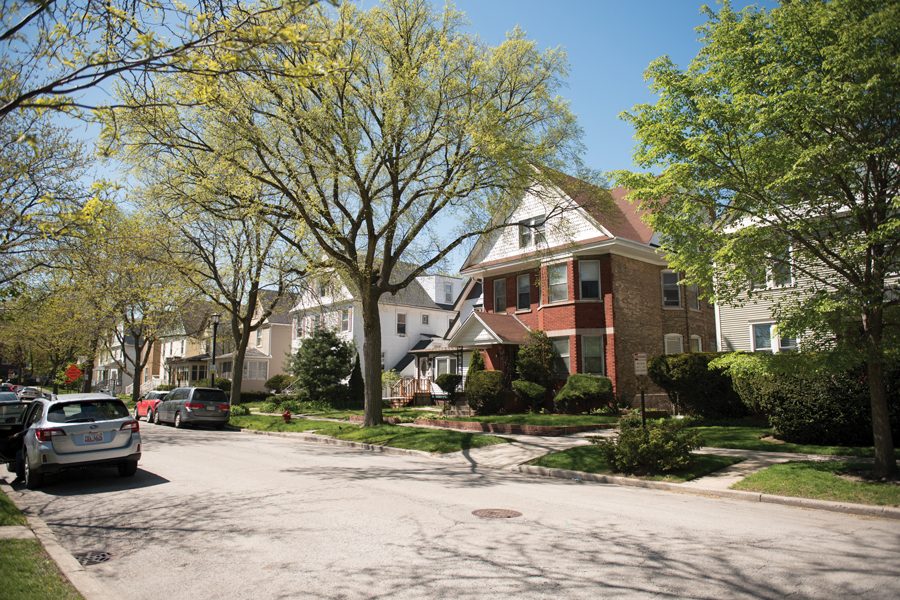 Houses on Garnett Place. Evanston resident Audrey Steele received an eviction notice from Cook County. 