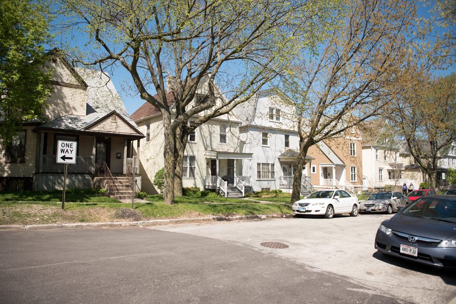 Houses on Garnett Place. A significant number of Northwestern undergraduate students live off campus, many in houses and apartments with more than three unrelated people. 