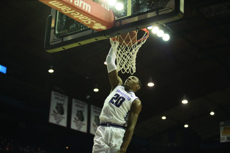 Scottie Lindsey finishes a layup.Northwestern lost its fourth straight game Monday as the Wildcats saw another early lead fall.