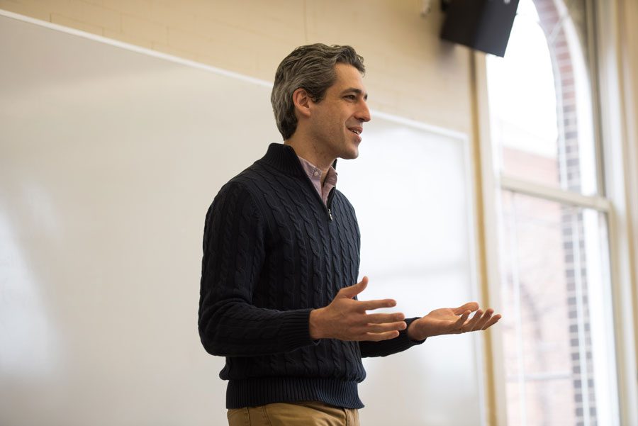 State Sen. Daniel Biss (D-Evanston) speaks at an event. Biss said on Twitter that “thoughts and prayers aren’t enough” in the wake of the school shooting in Parkland, Florida.
