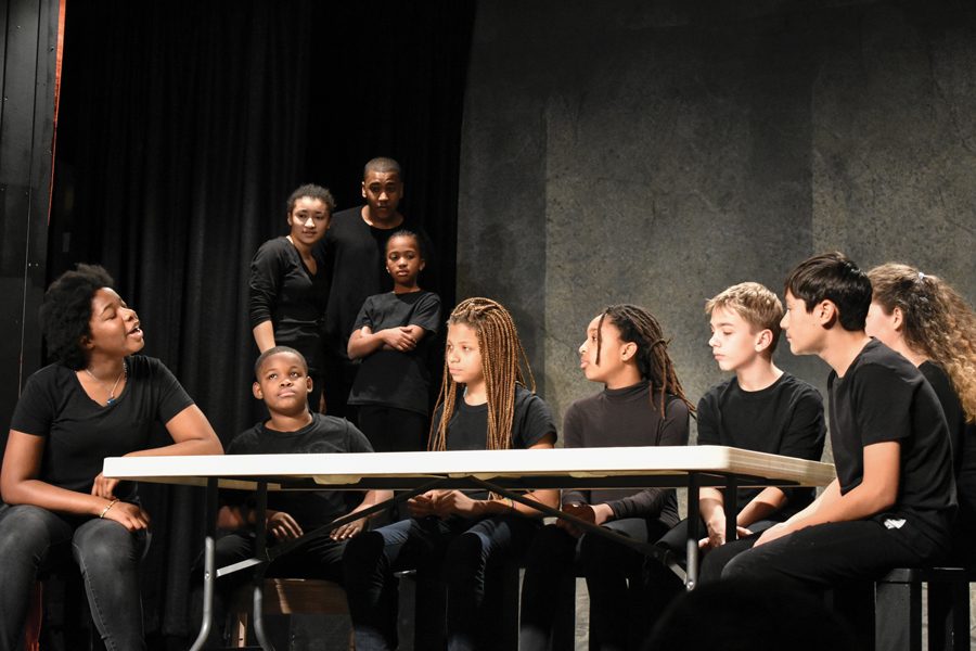 Evanston students act in play at Evanston Township High School. The play examined race and identity in Evanston.  