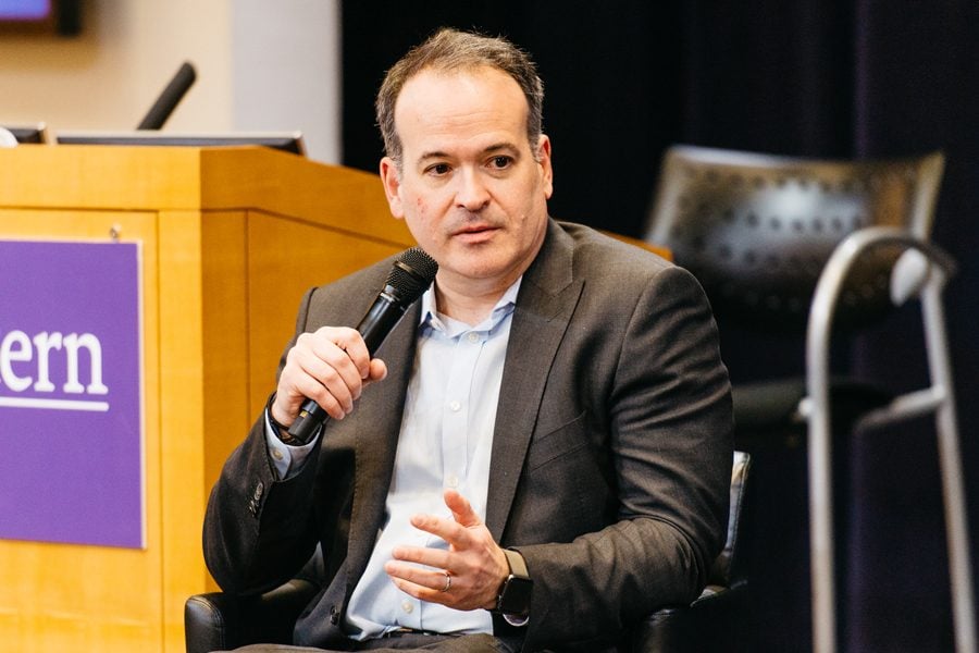 Wall Street Journal executive editor Matt Murray speaks at the McCormick Foundation Center. The Medill alumnus spoke about journalism in the modern age at the Wednesday event.